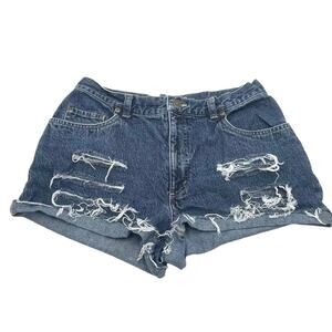L.L.BEAN denim distressed jean shorts size 8
